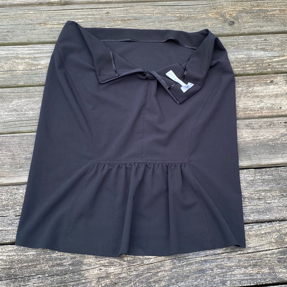 Metro 7 black skirt back flounce back zipper size 16 - Picture 6 of 7